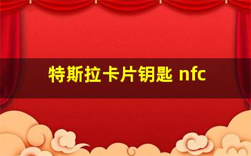 特斯拉卡片钥匙 nfc